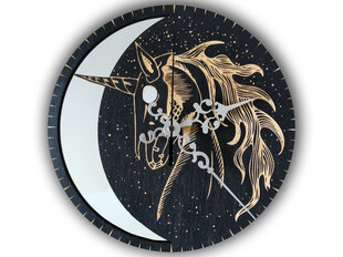 Настенные часы с зеркалом Единорог, 28 см - Wolf Kult цена и информация | Часы | kaup24.ee