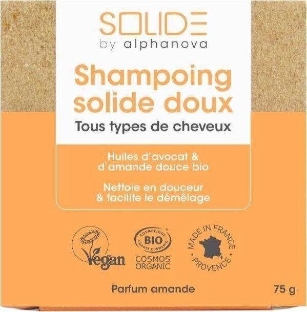 Šampoon Alphanova Solide Gentle Solid Shampoo Almond Perfume Organic, 75 g hind ja info | Šampoonid | kaup24.ee