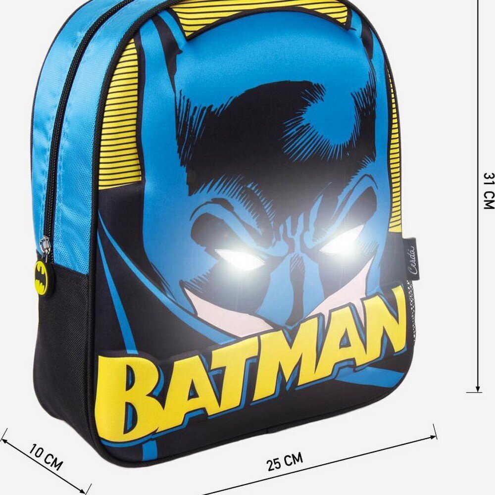 3D kooli seljakott Batman,sinine (10 x 25 x 31 cm) hind ja info | Koolikotid, sussikotid | kaup24.ee