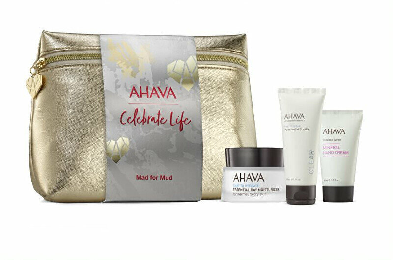 Kosmeetikakomplekt naistele Ahava Celebrate Life Mad for Mud: niisutav näokreem, 50 ml + puhastav näomask, 100 ml + mineraalne kätekreem, 40 ml цена и информация | Näokreemid | kaup24.ee