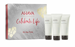 Kehahoolduskomplekt naistele Ahava Celebrate Life It's You Time: mineraalne kehakreem, 100 ml + mineraalne dušigeel 100 ml + mineraalne kätekreem 100 ml hind ja info | Kehakreemid, losjoonid | kaup24.ee