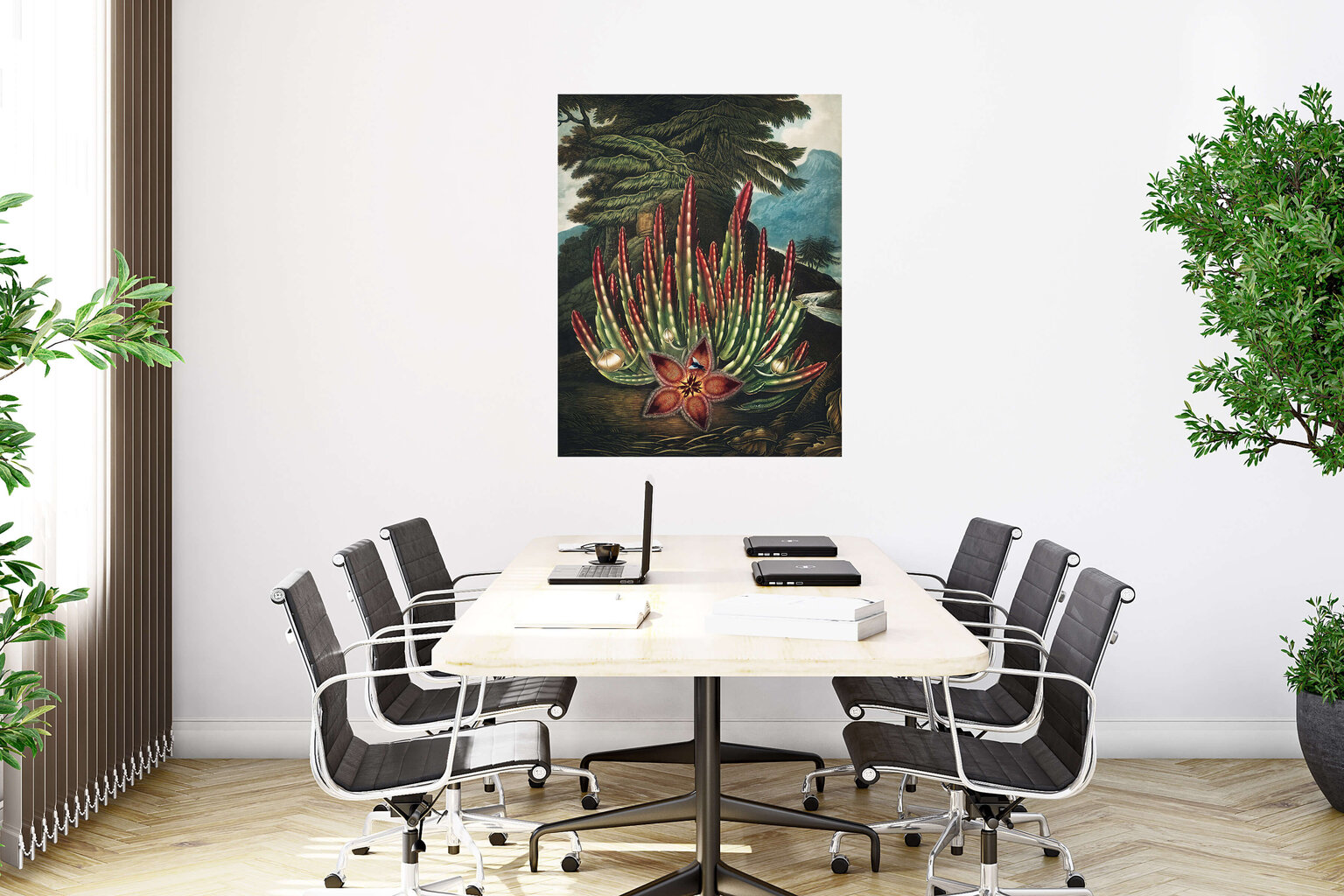 Reproduktsioon The Maggot–Bearing Stapelia (Robert John Thornton (1808)), 100x70 cm hind ja info | Seinapildid | kaup24.ee