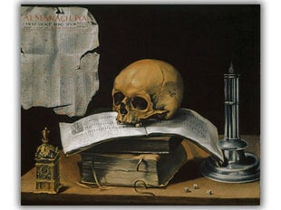 Reproduktsioon Still Life With Skull (Sebastian Stoskopf), 80x65 cm hind ja info | Seinapildid | kaup24.ee