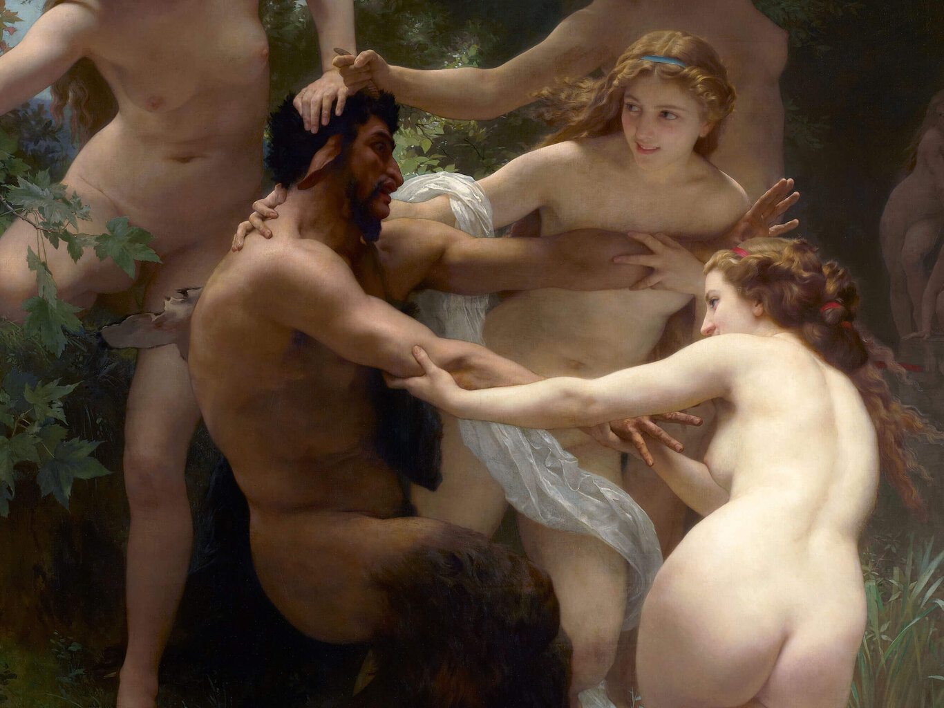 Reproduktsioon Nymph and Satyr (William Bouguereau), 100x70 cm hind ja info | Seinapildid | kaup24.ee