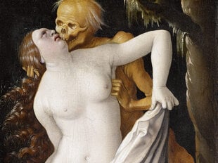 Reproduktsioon Surm ja naine (Hans Baldung), 100x60 cm hind ja info | Seinapildid | kaup24.ee