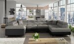 Универсальный угловой диван Letto, серый / черный