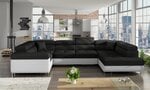 Универсальный угловой диван Letto, черный / белый