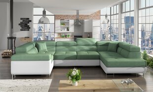 Универсальный угловой диван Letto, зеленый / белый цена и информация | Угловые диваны | kaup24.ee