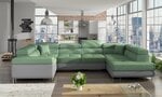 Универсальный угловой диван Letto, зеленый / серый