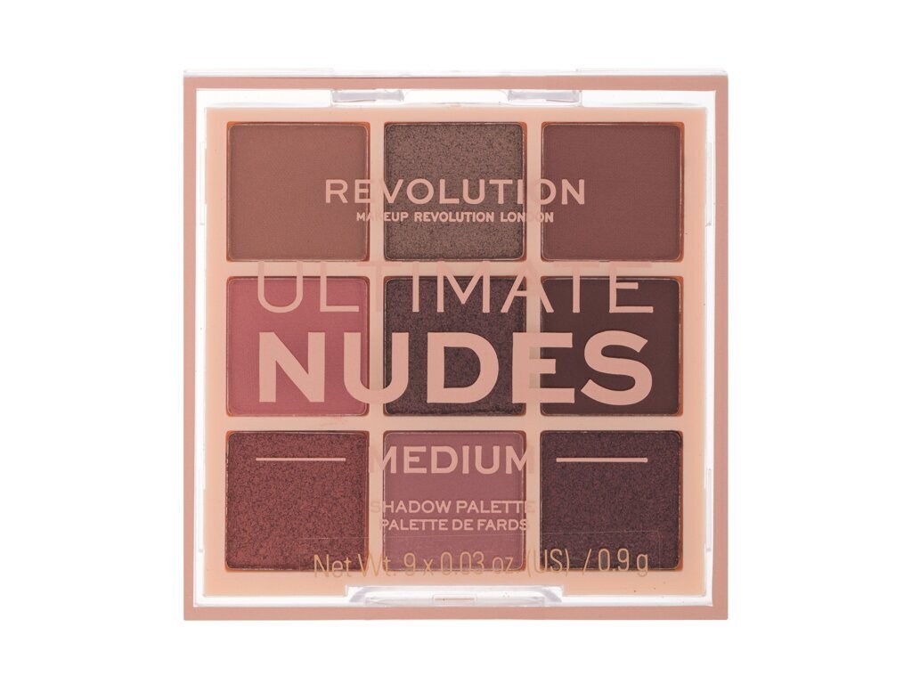 Makeup Revolution Ultimate Nudes Eyeshadow Palette 8.1 g Medium цена и информация | Ripsmetušid, lauvärvid, silmapliiatsid, seerumid | kaup24.ee