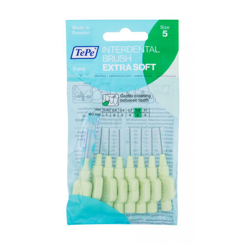 TePe Interdental Brush Extra Soft 0,8 mm 8 pcs - Very fine interdental brushes 8.0ks hind ja info | Suuhügieen | kaup24.ee