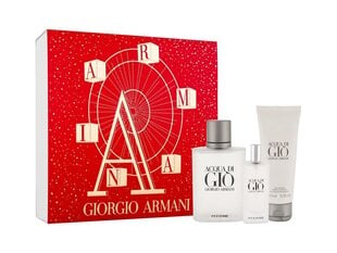 Набор для мужчин Giorgio Armani Acqua di Gio Pour Homme: EDT, 100 мл + EDT, 15 мл + гель для душа, 75 мл цена и информация | Мужские духи | kaup24.ee