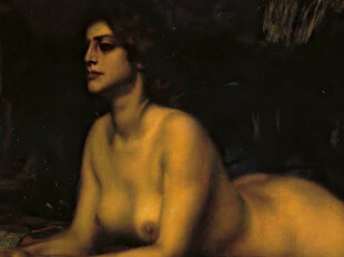 Reproduktsioon Sfink (Franz von Stuck), 100x50 cm hind ja info | Seinapildid | kaup24.ee