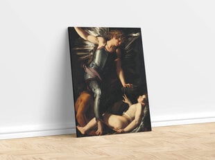 Reproduktsioon Jumalik Eros vallutab maise Erose (Giovanni Baglione), 100x70 cm hind ja info | Seinapildid | kaup24.ee