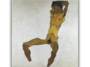 Reproduktsioon Istuv alasti mees (Autoportree) (Egon Schiele), 100x100 cm hind ja info | Erootilised kingitused ja suveniirid | kaup24.ee