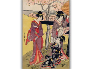 Reproduktsioon Gotenyama no Hanami Hidari (Utamaro Kitagawa), 100x70 cm hind ja info | Seinapildid | kaup24.ee