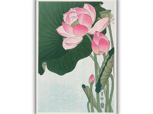 Reproduktsioon Õitsevad lootose lilled (Ohara Koson), 100x70 cm hind ja info | Seinapildid | kaup24.ee