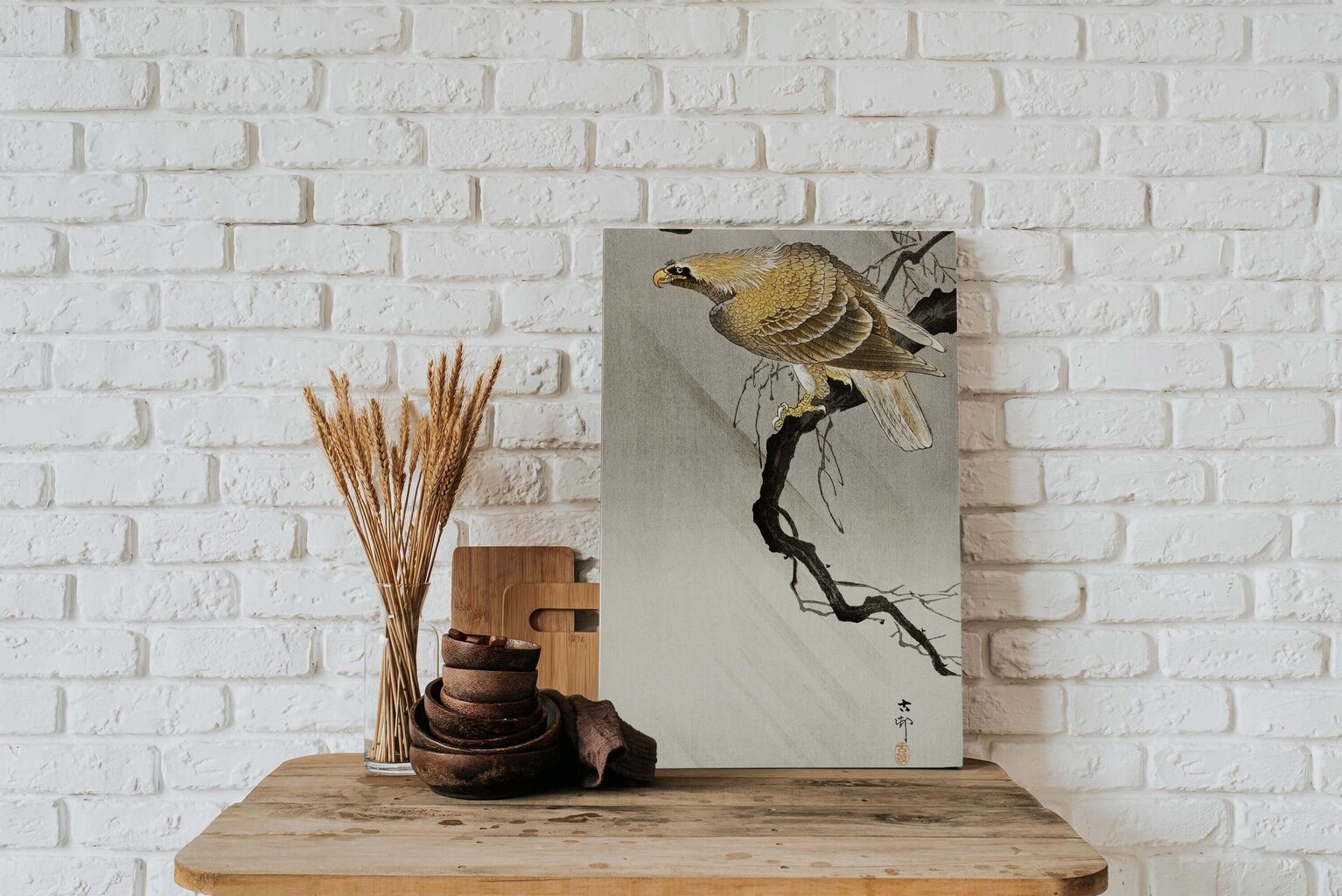 Reproduktsioon Kotkas oksal (Ohara Koson), 80x50 cm hind ja info | Seinapildid | kaup24.ee