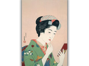 Reproduktsioon Naine, kes kannab põsepuna (Goyo Hashiguchi), 100x70 cm hind ja info | Seinapildid | kaup24.ee