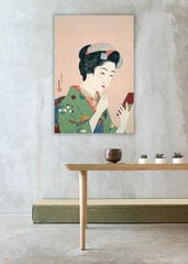 Reproduktsioon Naine, kes kannab põsepuna (Goyo Hashiguchi), 100x70 cm hind ja info | Seinapildid | kaup24.ee
