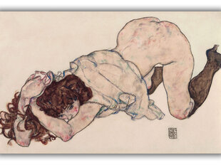 Reproduktsioon Põlvitav tüdruk, toetub mõlemale küünarnukile (Egon Schiele), 100x70 cm hind ja info | Erootilised kingitused ja suveniirid | kaup24.ee