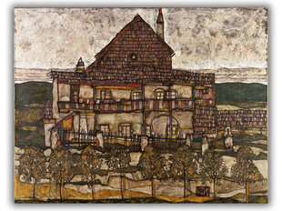 Reproduktsioon Kivikatusega maja (Egon Schiele), 100x80 cm hind ja info | Seinapildid | kaup24.ee