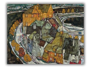 Reproduktsioon Majade poolkuu II (Egon Schiele), 100x80 cm цена и информация | Картины, живопись | kaup24.ee