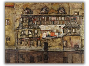 Reproduktsioon "Maja jõe kaldal" (Egon Schiele), 100x80 cm hind ja info | Seinapildid | kaup24.ee