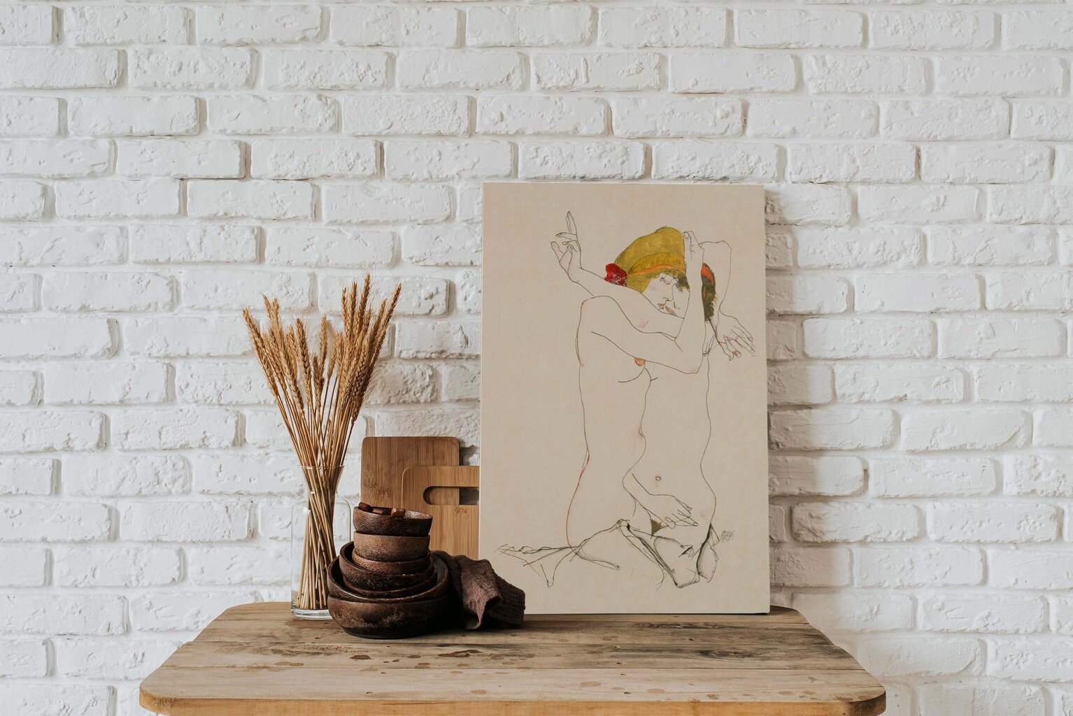 Reproduktsioon Kaks embavat naist (Egon Schiele), 100x70 cm цена и информация | Seinapildid | kaup24.ee