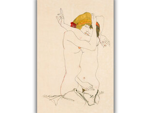 Reproduktsioon Kaks embavat naist (Egon Schiele), 100x70 cm hind ja info | Seinapildid | kaup24.ee