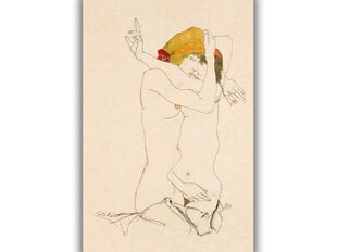 Репродукция Две обнимающиеся женщины (Эгон Шиле), 60x80 см цена и информация | Картины, живопись | kaup24.ee