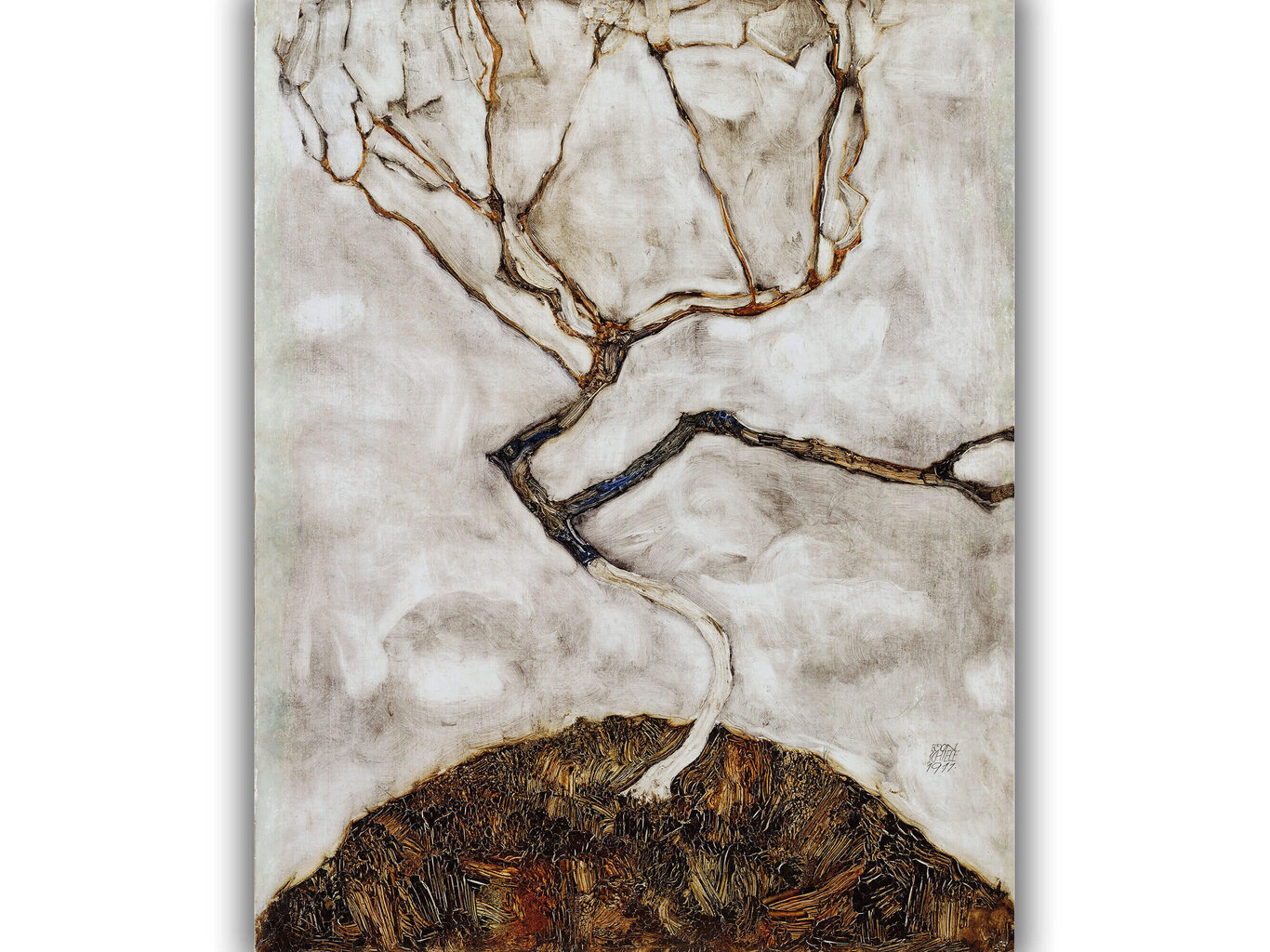 Reproduktsioon Väike puu hilissügisel (Egon Schiele), 80x65 cm hind ja info | Seinapildid | kaup24.ee