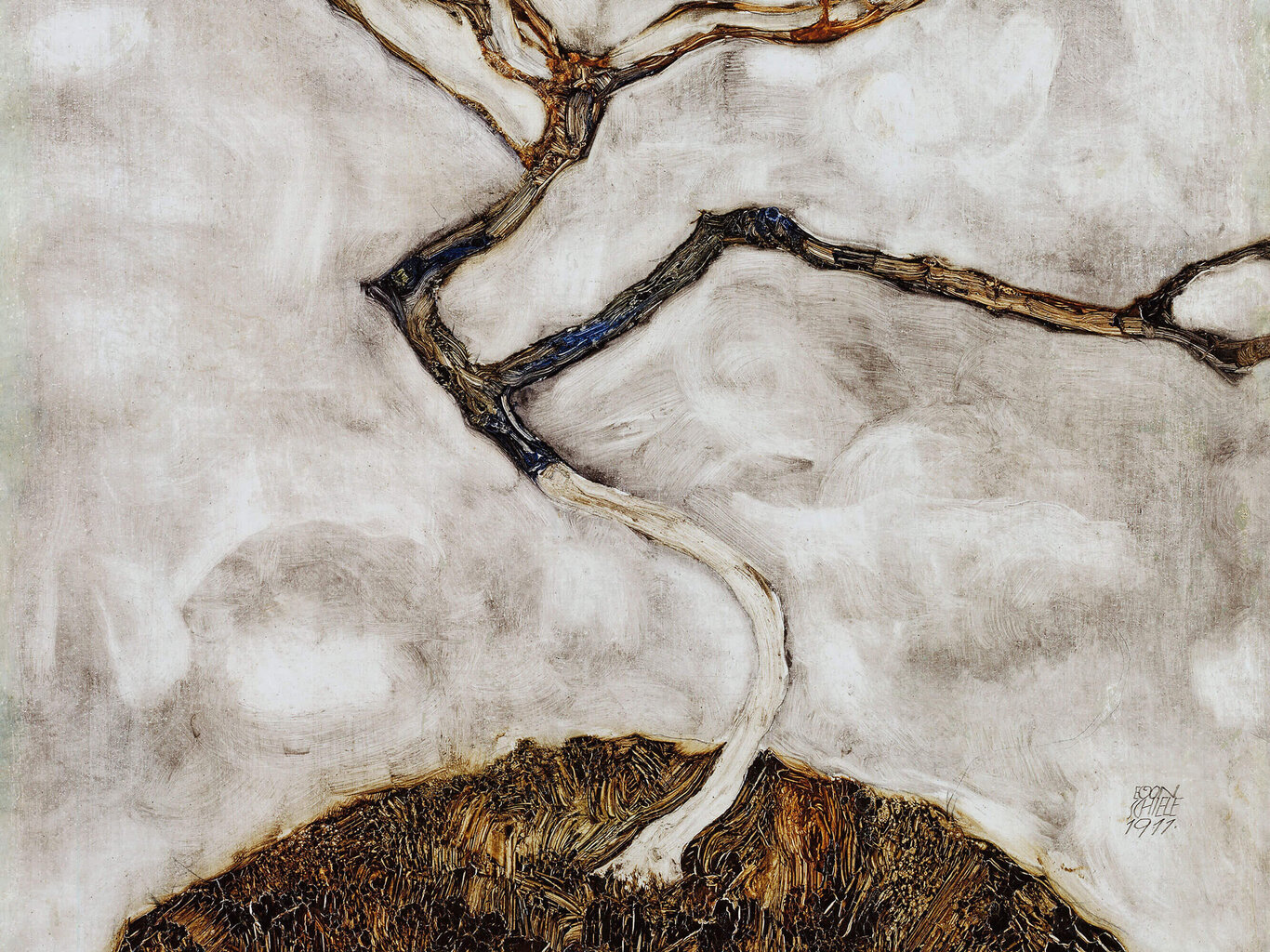 Reproduktsioon Väike puu hilissügisel (Egon Schiele), 80x65 cm hind ja info | Seinapildid | kaup24.ee