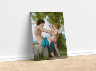 Reproduktsioon Noor tüdruk kaitseb ennast Erose eest (William Bouguereau), 40x60 cm hind ja info | Seinapildid | kaup24.ee