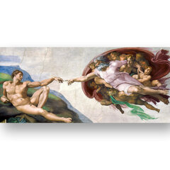 Reproduktsioon Aadama loomine (Michelangelo Buonarroti), 100x50 cm hind ja info | Seinapildid | kaup24.ee