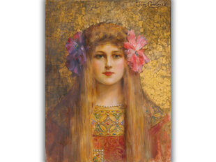 Reproduktsioon Portrait of a Woman with a Flowery Turban (Leon François Comerre), 60 x 80 cm hind ja info | Seinapildid | kaup24.ee