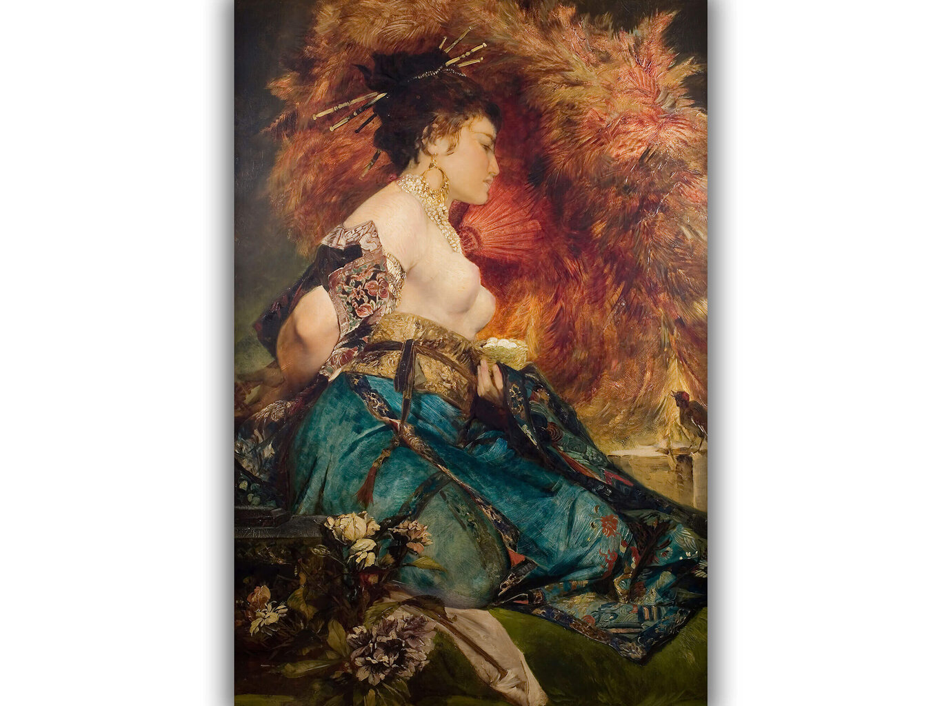 Reproduktsioon Jaapani tüdruk (Hans Makart), 100x70 cm hind ja info | Seinapildid | kaup24.ee