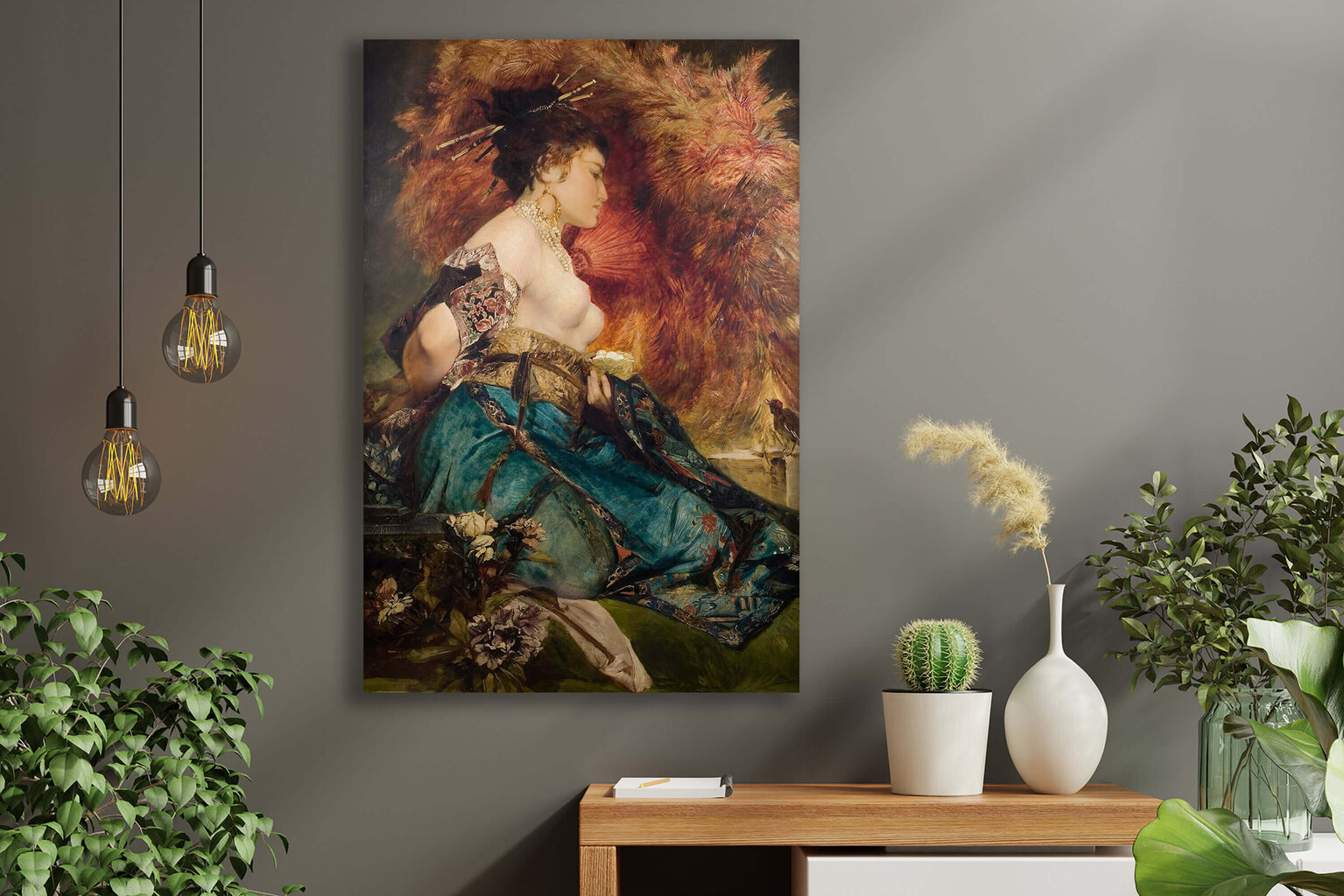 Reproduktsioon Jaapani tüdruk (Hans Makart), 60x80 cm цена и информация | Seinapildid | kaup24.ee