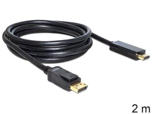 Delock - Kaabel DISPLAYPORT M->HDMI M 2M GOLD hind ja info | USB jagajad, adapterid | kaup24.ee