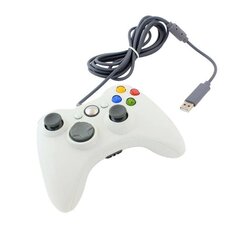 Vibratsiooniga mängupult Xbox 360, valge juhtmega цена и информация | Игровые приставки | kaup24.ee