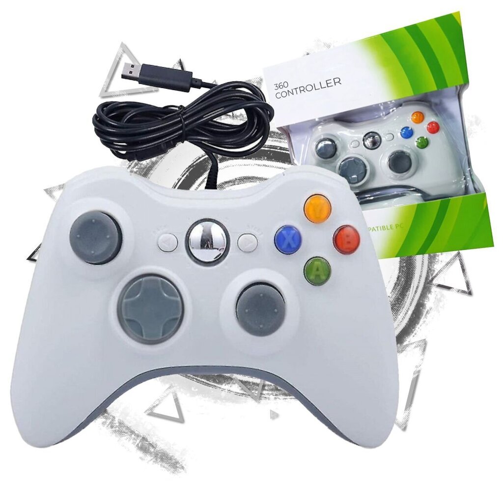 Vibratsiooniga mängupult Xbox 360, valge juhtmega hind ja info | Mängukonsoolid | kaup24.ee