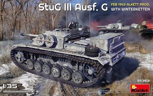 Liimitav mudel MiniArt 35362 StuG III Ausf. G Feb 1943 Alkett Prod. with Winterketten 1/35 цена и информация | Склеиваемые модели | kaup24.ee