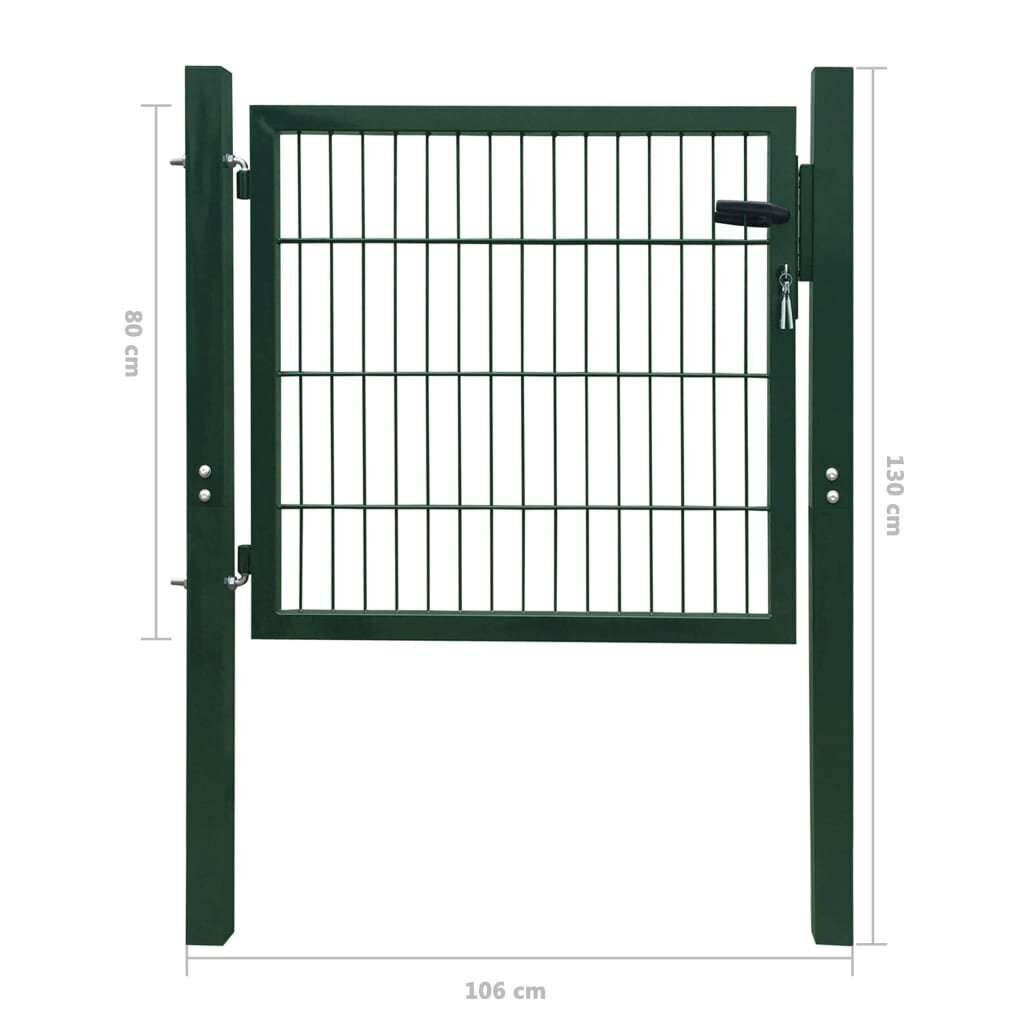 Aiavärav 2D 106 x 130 cm, roheline hind ja info | Aiad ja tarvikud | kaup24.ee