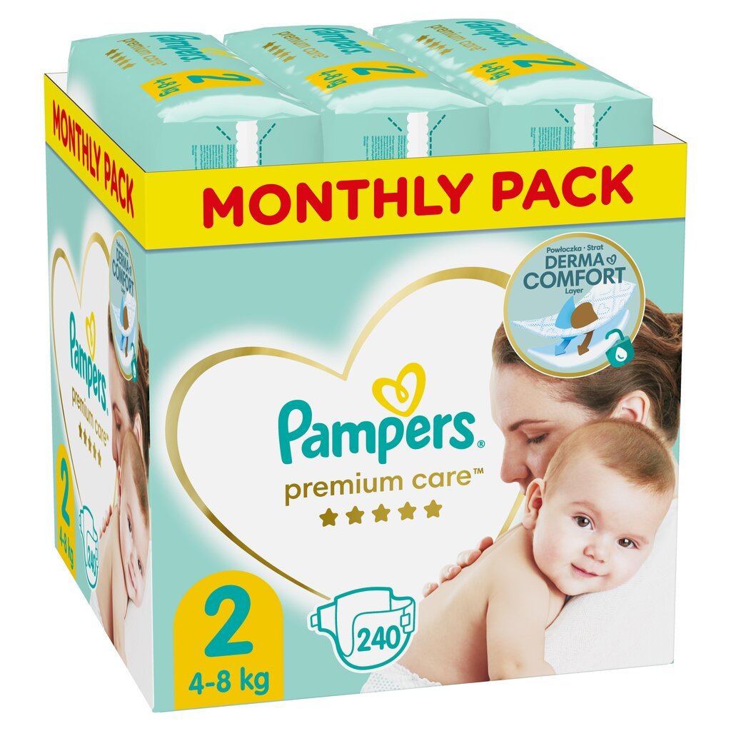 Mähkmed Pampers Premium Monthly Pack suurus 2, 240 tk цена и информация | Mähkmed | kaup24.ee