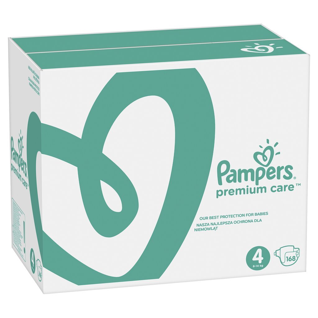 Mähkmed Pampers Premium Monthly Pack 4 suurus, 9-14 kg, 168 tk цена и информация | Mähkmed | kaup24.ee