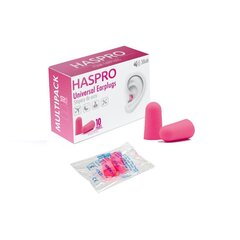 HASPRO pehmest vahust roosad kõrvatropid 10-paari (38 dB) цена и информация | Головные катушки | kaup24.ee