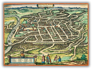 Reproduktsioon Vilniuse kaart (1576), 40x60 cm hind ja info | Seinapildid | kaup24.ee