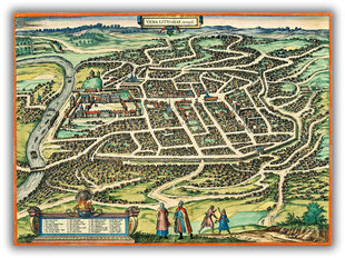 Reproduktsioon Vilniuse kaart (1576), 30x40 cm hind ja info | Seinapildid | kaup24.ee