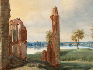 Biržai lossi varemete reproduktsioon (1800) (Pranciskus Smuglavicius), 30x40 cm hind ja info | Seinapildid | kaup24.ee