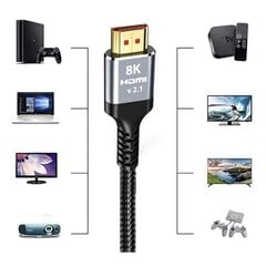 HDMI - кабель HDMI Izoxis HDMI 2.1 8K 60 Гц 4K 120 Гц, 2 м цена и информация | Кабели и провода | kaup24.ee